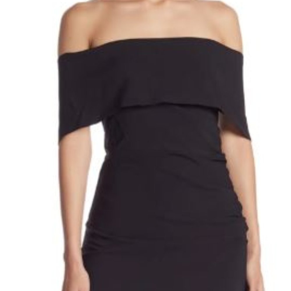 Marina off-the-shoulder midi dress - Black Size 8